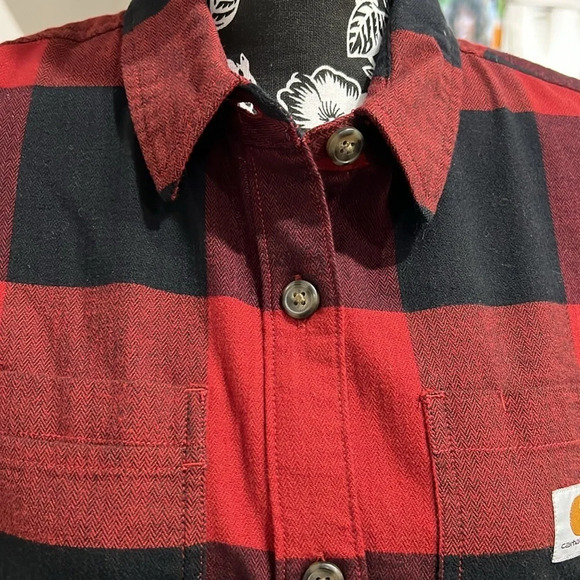 CARHARTT Rugged Flex loose fit, midweight flannel, long sleeve plaid shirt - Picture 6 of 10